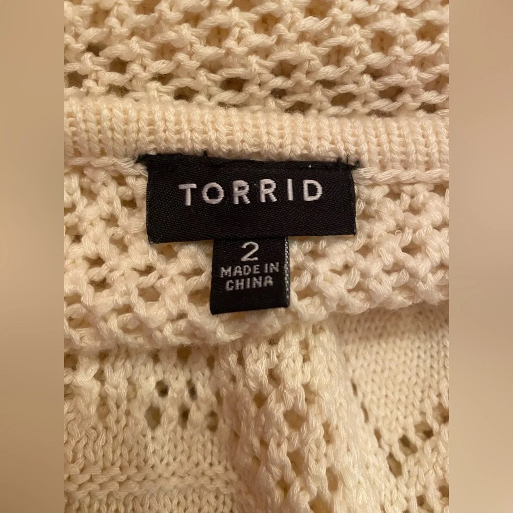 Torrid Cream Crochet Knit Dolman Sleeve Sweater Size‎ 2X
